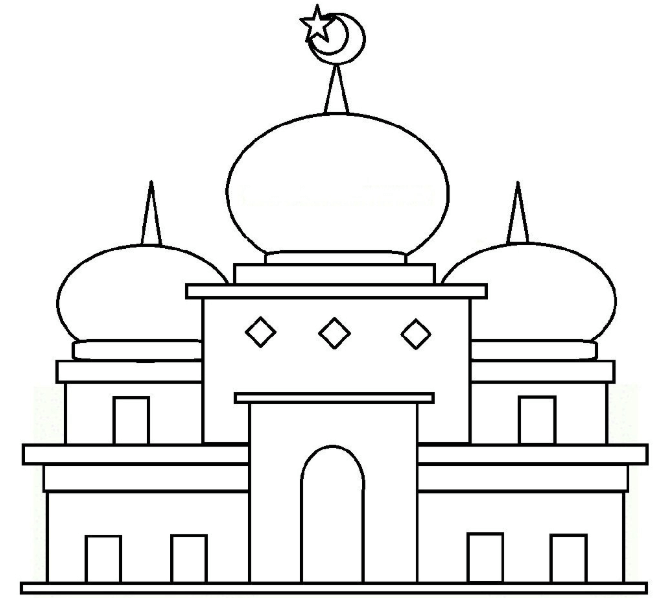 Detail Gambar Masjid Kartun Hitam Putih Nomer 18