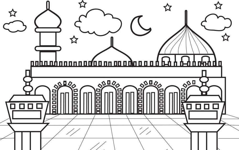 Detail Gambar Masjid Kartun Hitam Putih Nomer 21