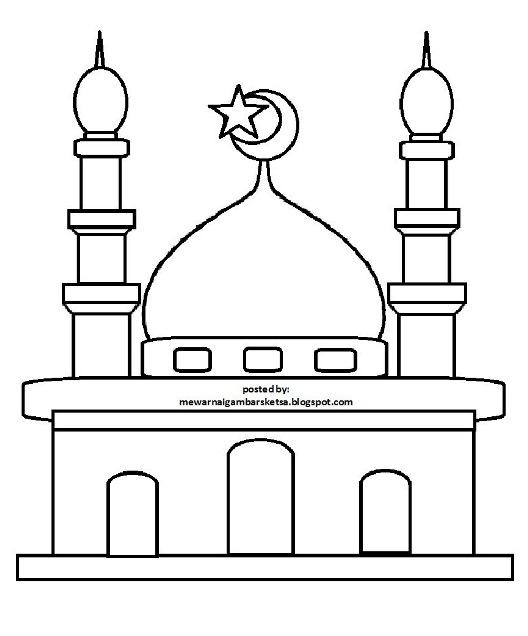 Detail Gambar Masjid Kartun Hitam Putih Nomer 23