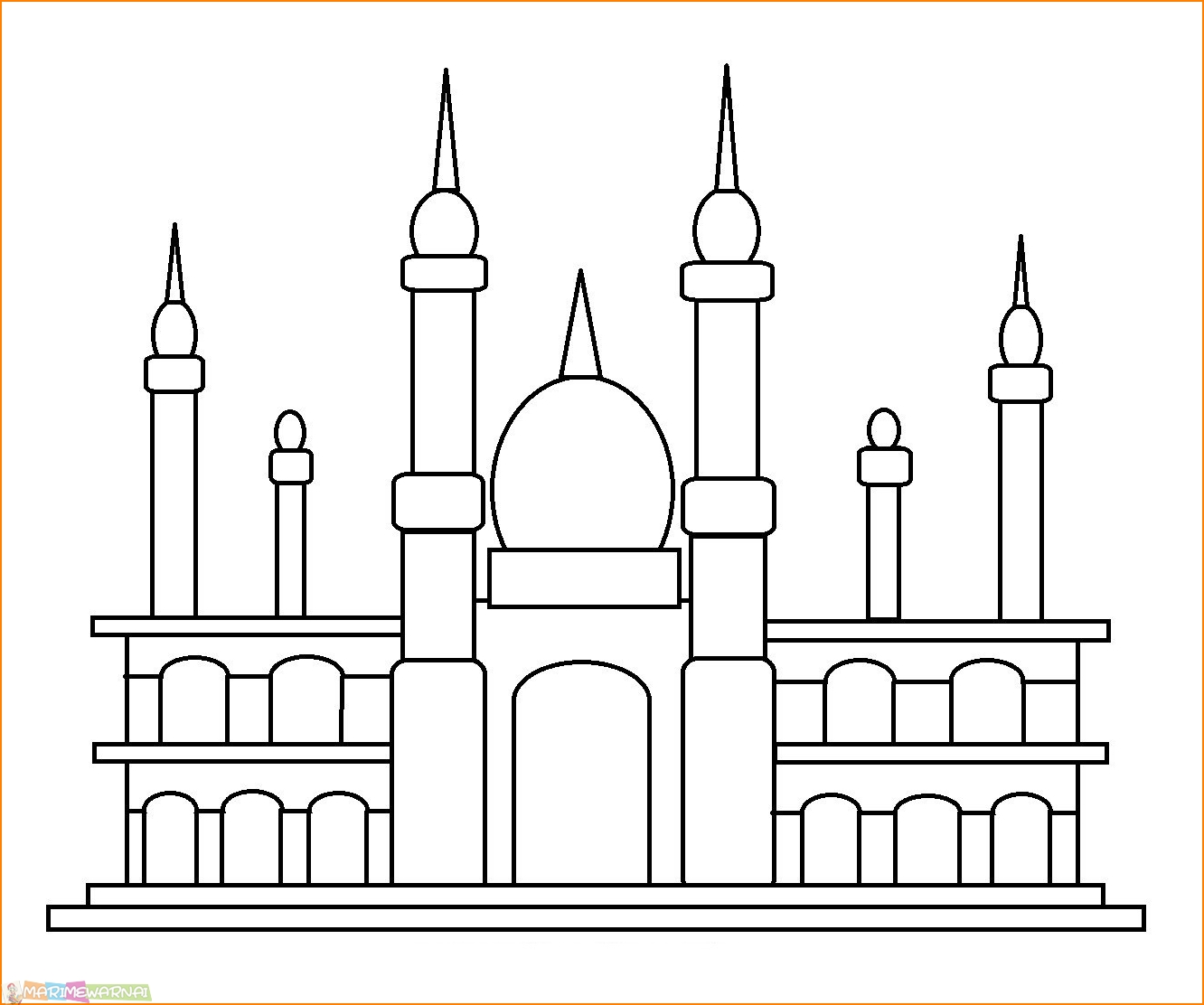 Detail Gambar Masjid Kartun Hitam Putih Nomer 26