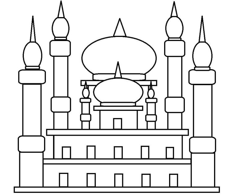Detail Gambar Masjid Kartun Hitam Putih Nomer 40