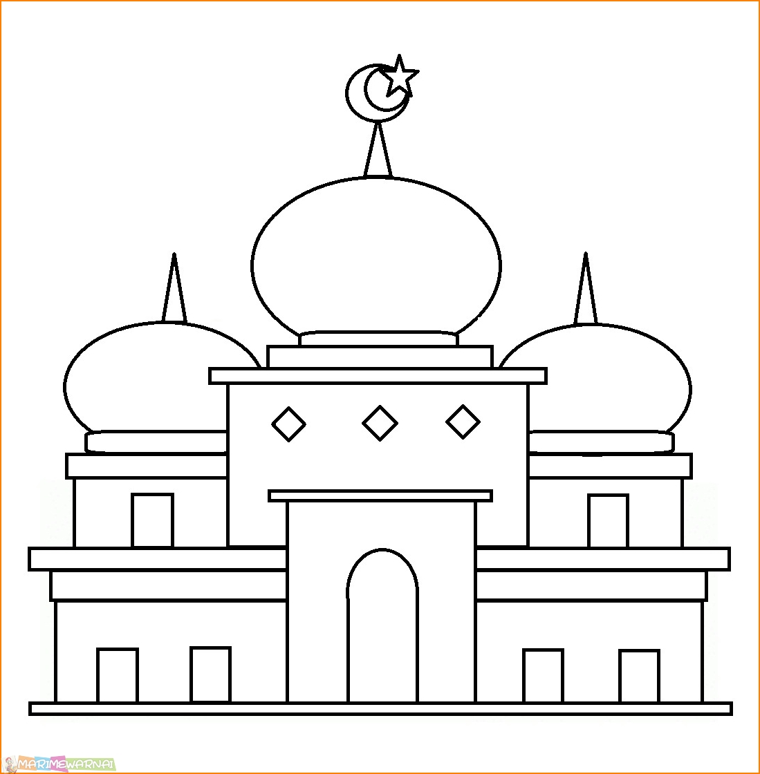 Detail Gambar Masjid Mewarnai Tk Nomer 24