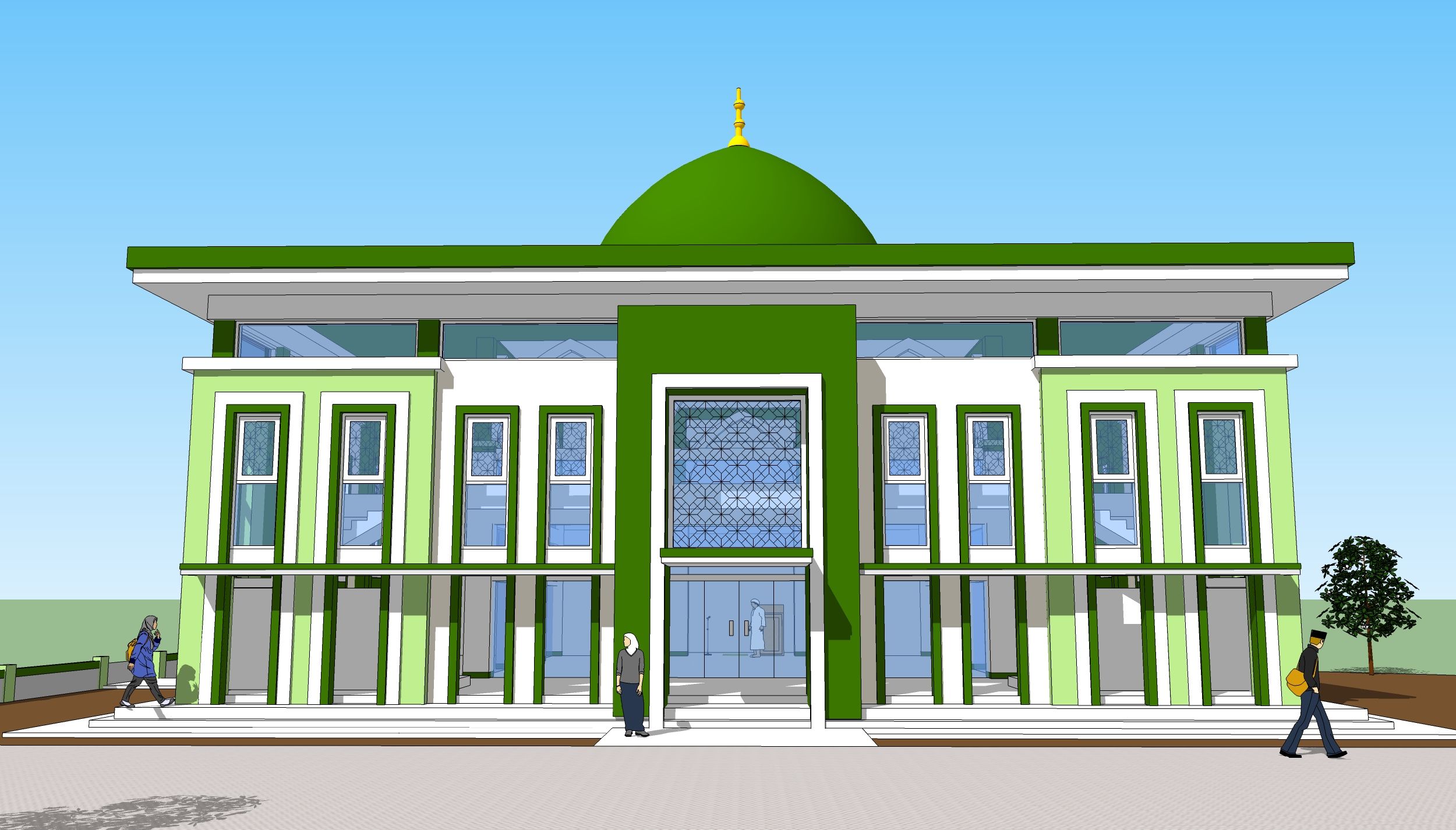 Detail Gambar Masjid Minimalis Modern 2 Lantai Nomer 29