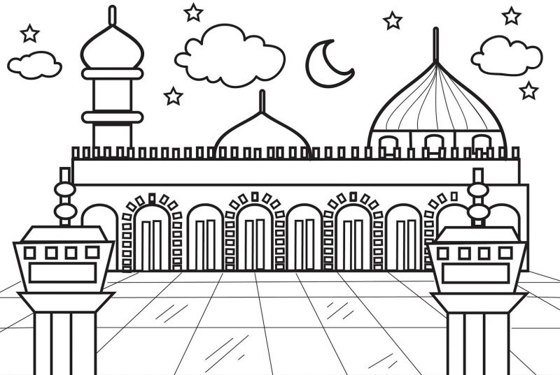 Detail Gambar Masjid Sketsa Nomer 4