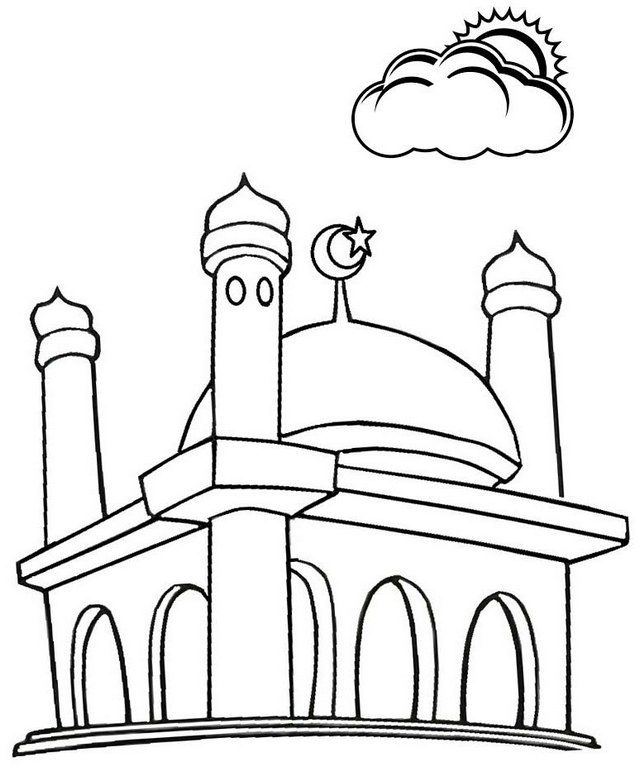 Gambar Masjid Tanpa Warna - KibrisPDR