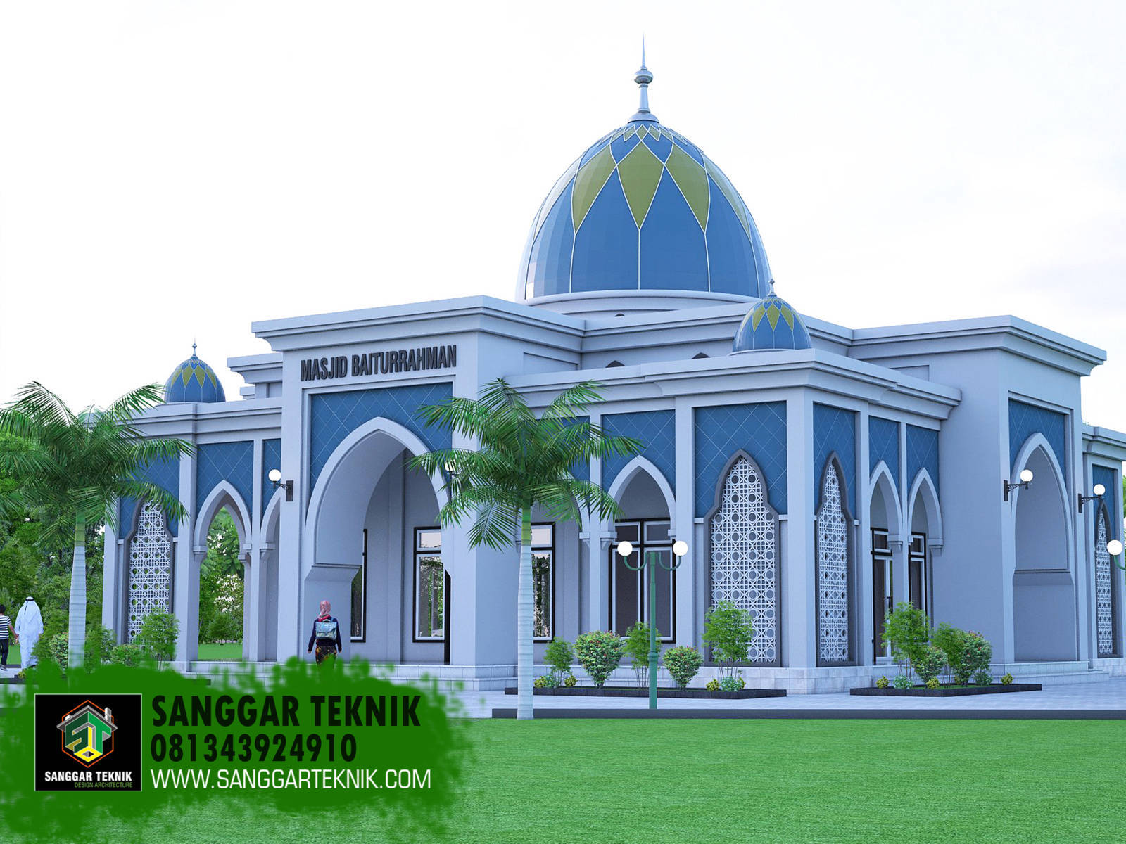 Detail Gambar Masjid Warna Biru Nomer 12