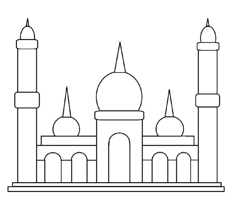 Detail Gambar Masjid Yang Belum Diwarnai Nomer 15