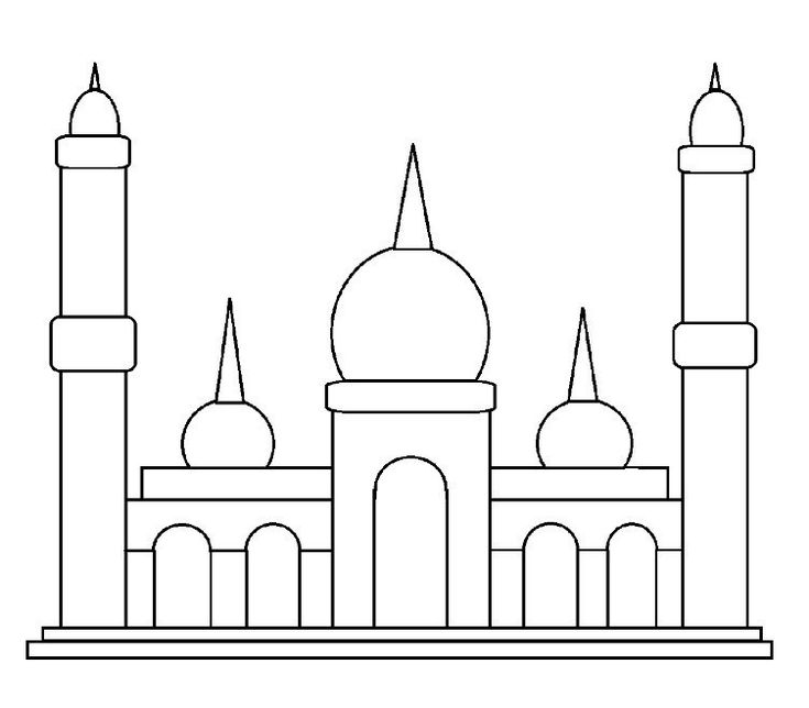 Detail Gambar Masjid Yang Belum Diwarnai Nomer 24