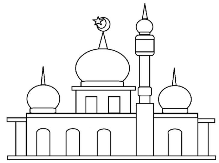 Detail Gambar Masjid Yang Belum Diwarnai Nomer 4