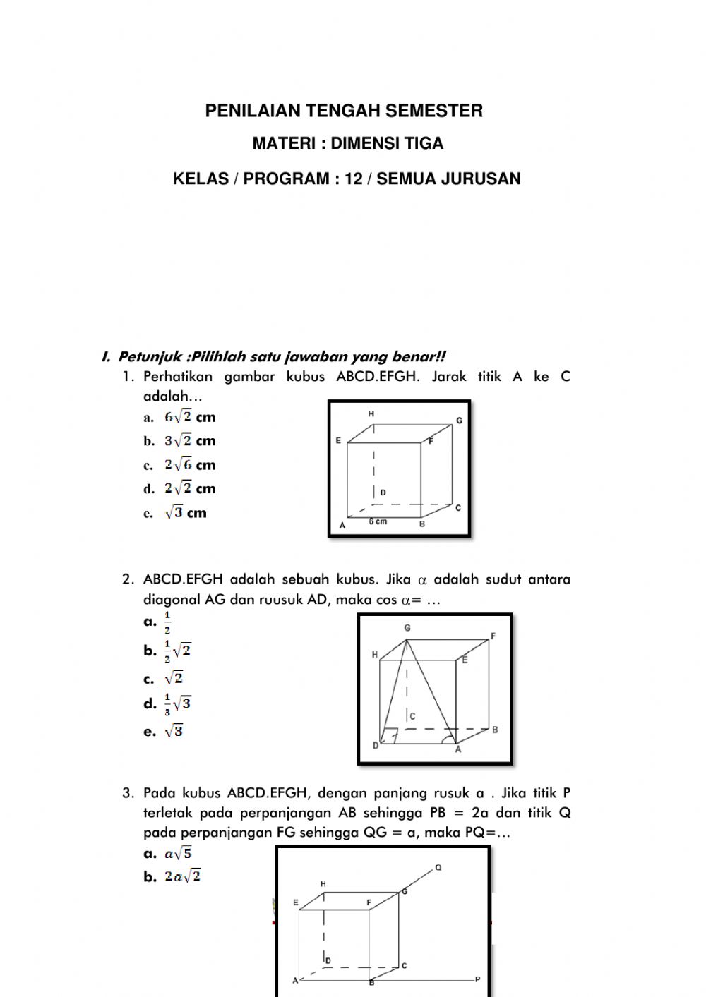 Detail Gambar Materi Dimensi 3 Nomer 2