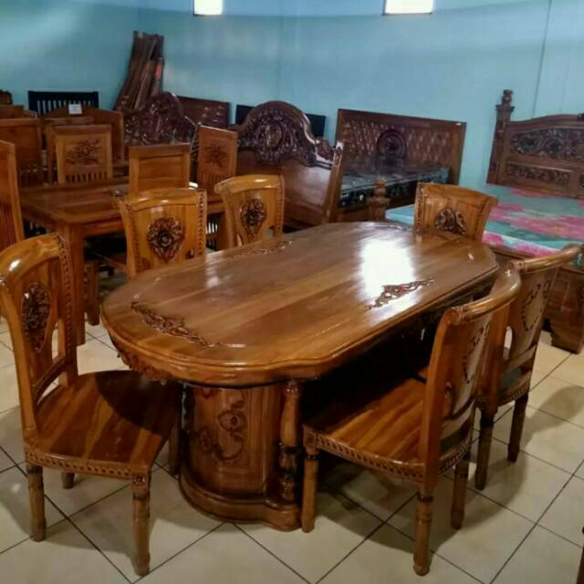 Detail Gambar Meja Makan Kayu Jati Nomer 30