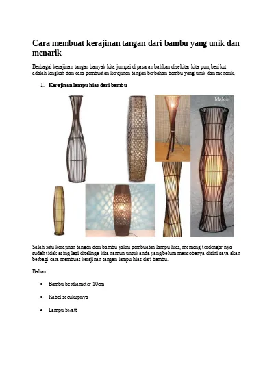 Detail Gambar Membuat Lampu Hias Dengan Bahan Bambu Nomer 44