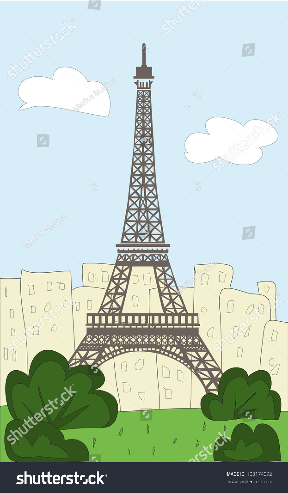 Detail Gambar Menara Eiffel Versi Kartun Nomer 22