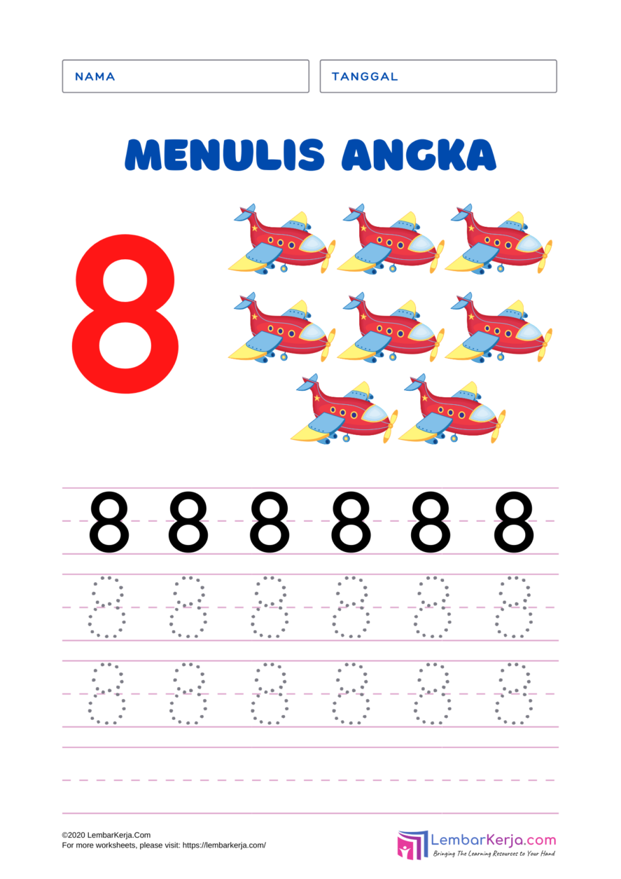 Detail Gambar Menebali Angka Nomer 43