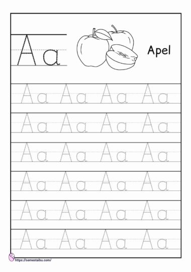 Detail Gambar Menebali Huruf Nomer 4