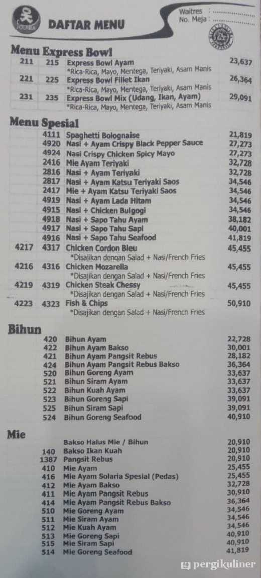 Detail Gambar Menu Solaria Nomer 29