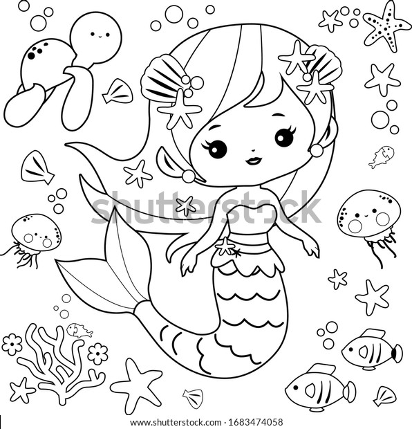 Detail Gambar Mermaid Untuk Mewarnai Nomer 2