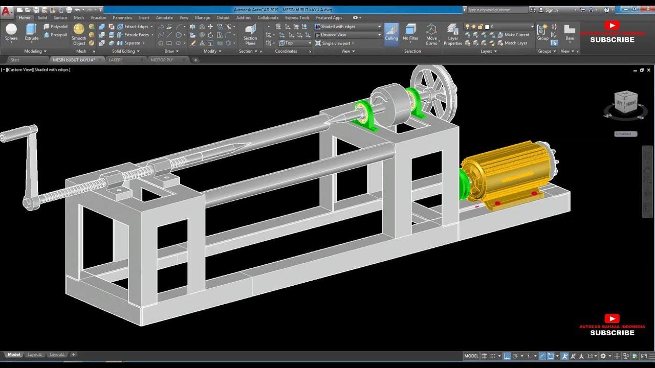 Detail Gambar Mesin Lathe Dwg Nomer 11