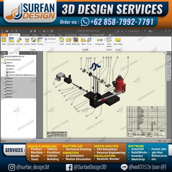 Detail Gambar Mesin Press Hidrolik Autocad Nomer 22