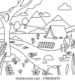 Gambar Mewarna Colouring Picture Forest - KibrisPDR