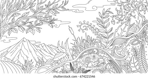 Detail Gambar Mewarna Colouring Picture Forest Nomer 14
