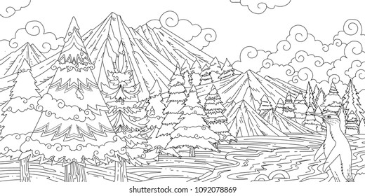 Detail Gambar Mewarna Colouring Picture Forest Nomer 33