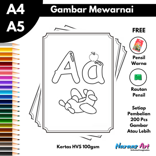 Detail Gambar Mewarnai Abjad Nomer 50