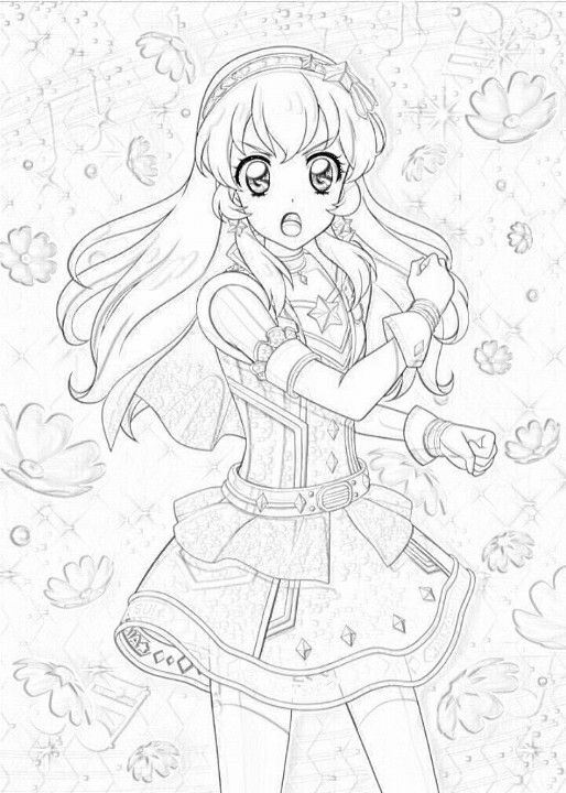 Detail Gambar Mewarnai Aikatsu Nomer 17