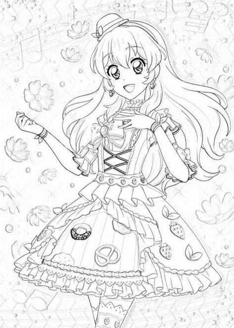 Detail Gambar Mewarnai Aikatsu Nomer 18