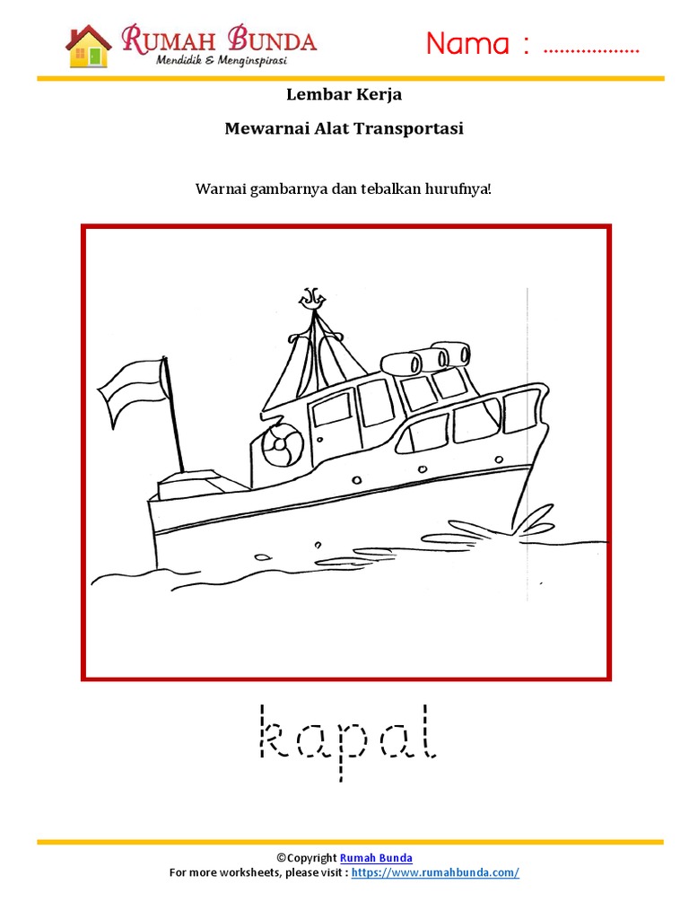 Detail Gambar Mewarnai Alat Transportasi Nomer 51