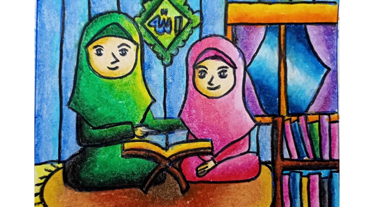 Detail Gambar Mewarnai Anak Anak Membaca Al Quran Nomer 8