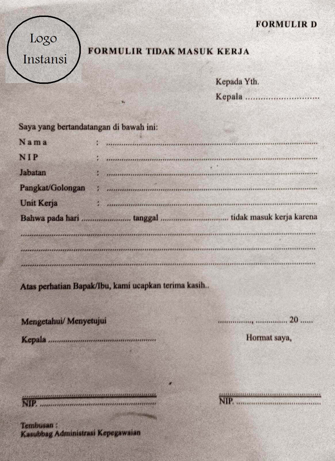 Detail Contoh Surat Izin Sakit Tidak Masuk Kerja Nomer 48