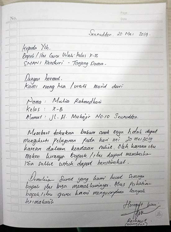 Detail Contoh Surat Izin Sakit Untuk Sekolah Nomer 20