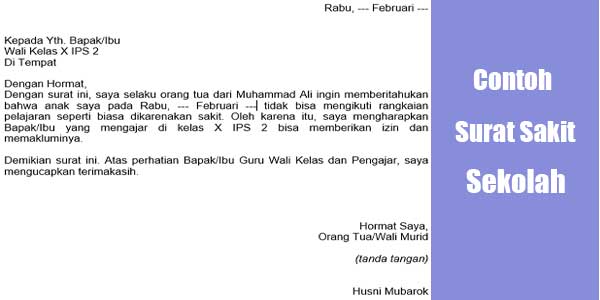 Detail Contoh Surat Izin Sakit Untuk Sekolah Nomer 41