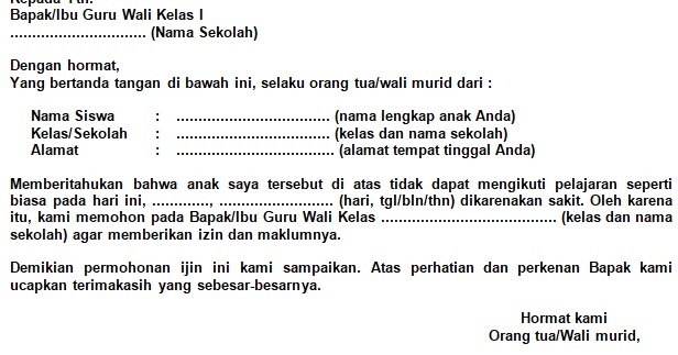 Detail Contoh Surat Izin Sakit Untuk Sekolah Nomer 57