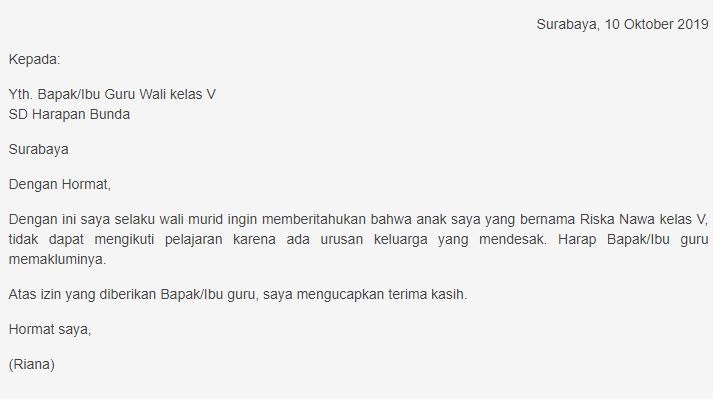 Detail Contoh Surat Izin Sekolah Nomer 44