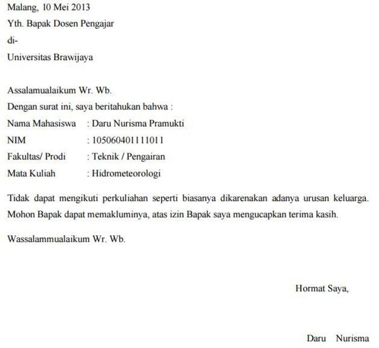 Detail Contoh Surat Izin Sekolah Karena Acara Keluarga Nomer 3