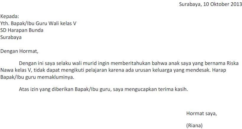 Detail Contoh Surat Izin Siswa Nomer 28