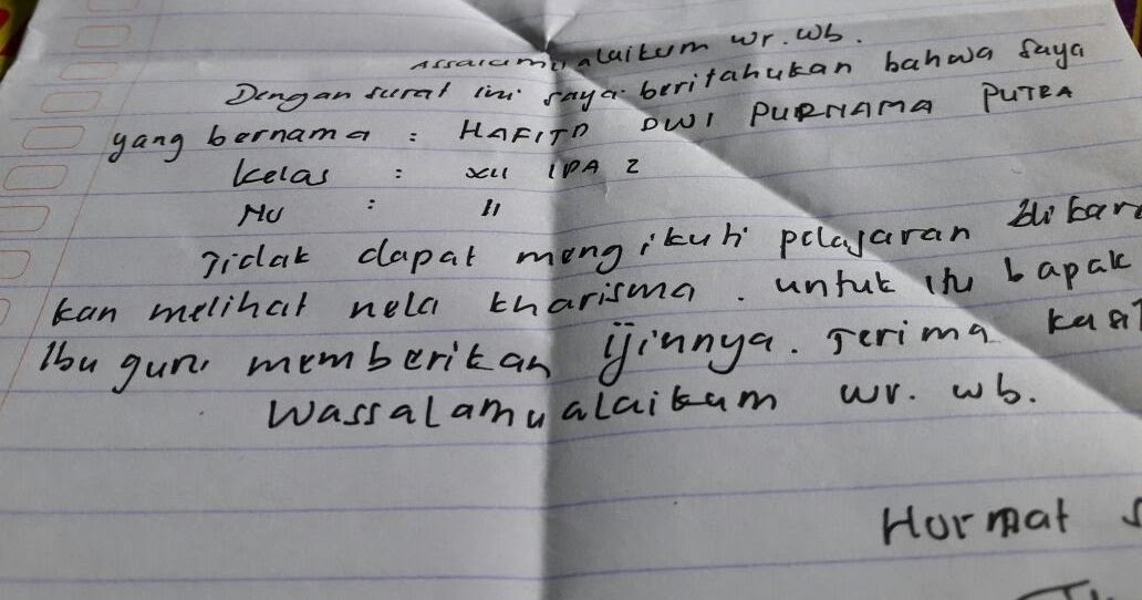 Detail Contoh Surat Izin Siswa Nomer 57