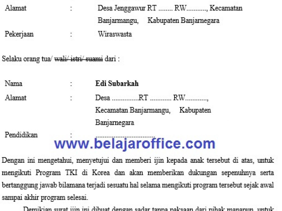 Detail Contoh Surat Izin Suami Untuk Visa Korea Nomer 29