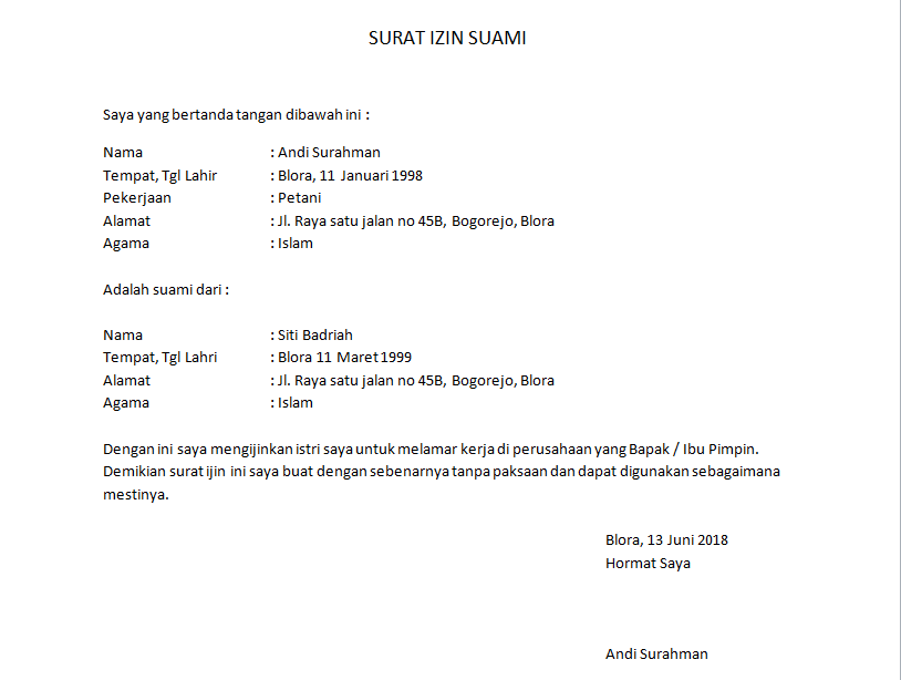 Detail Contoh Surat Izin Suami Untuk Visa Korea Nomer 36