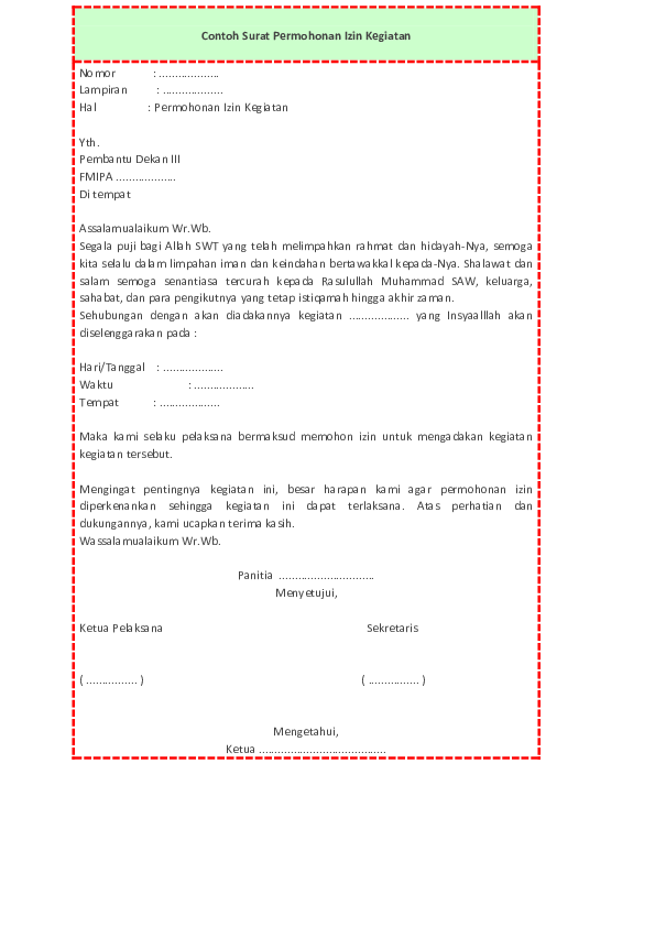 Detail Contoh Surat Izin Tempat Kegiatan Nomer 44