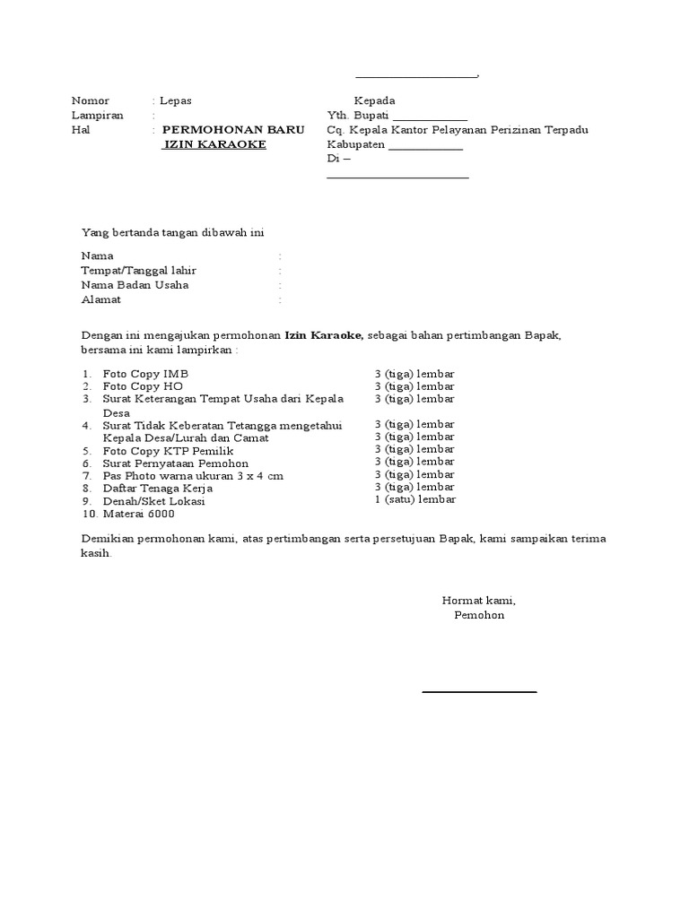 Detail Contoh Surat Izin Tempat Usaha Dari Desa Nomer 45