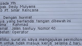 Detail Contoh Surat Izin Tidak Masuk Kantor Nomer 57