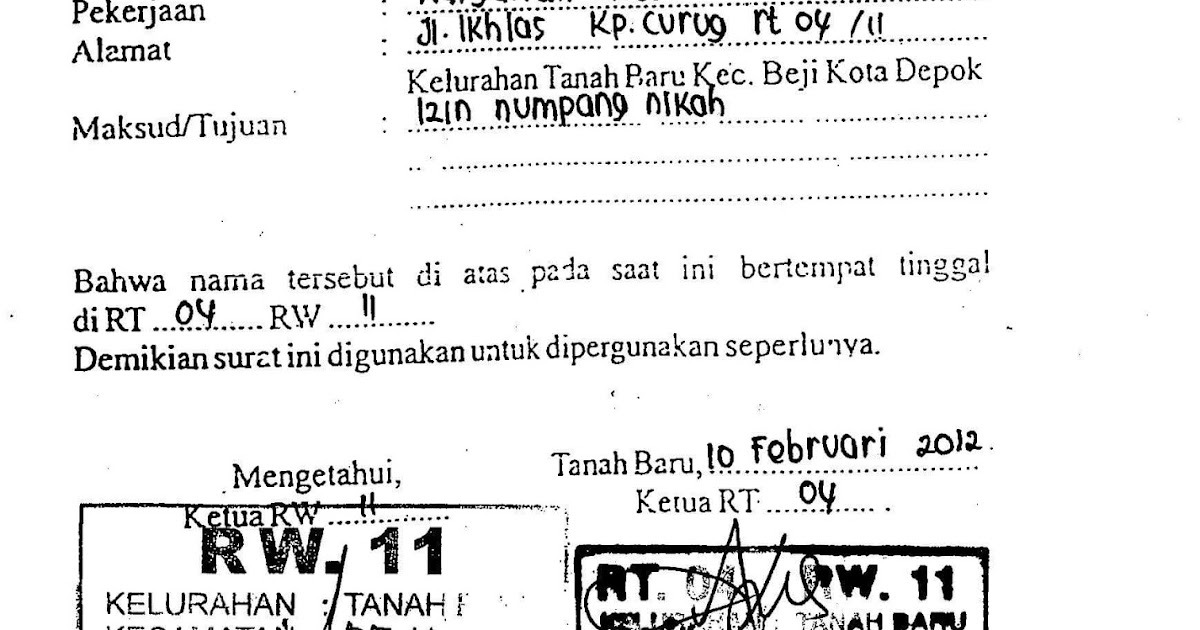 Detail Contoh Surat Izin Tidak Masuk Kerja Dari Rt Rw Nomer 15