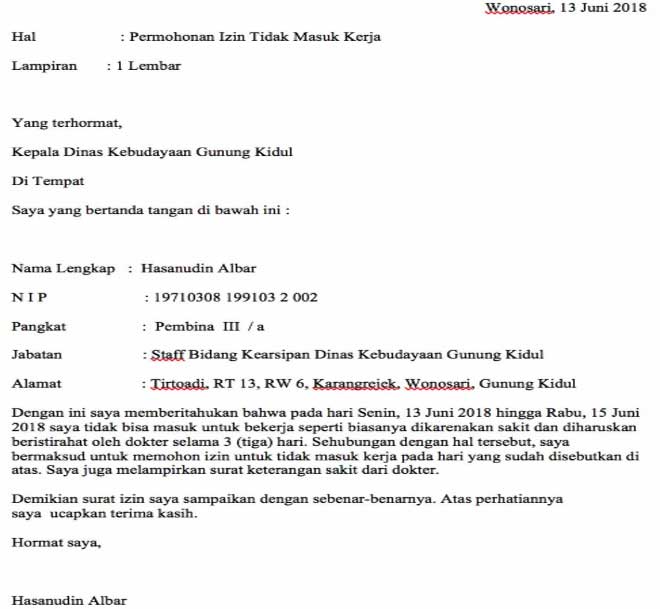 Detail Contoh Surat Izin Tidak Masuk Kerja Dari Rt Rw Nomer 17