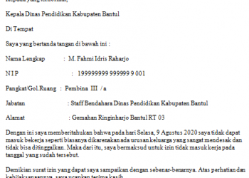 Detail Contoh Surat Izin Tidak Masuk Kuliah Dari Perusahaan Nomer 19