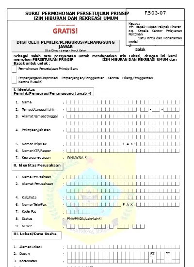 Detail Contoh Surat Izin Usaha Bengkel Nomer 41