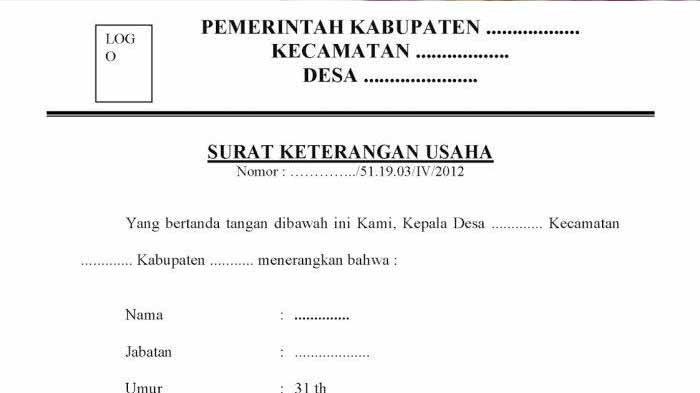 Detail Contoh Surat Izin Usaha Dari Kepala Desa Nomer 26