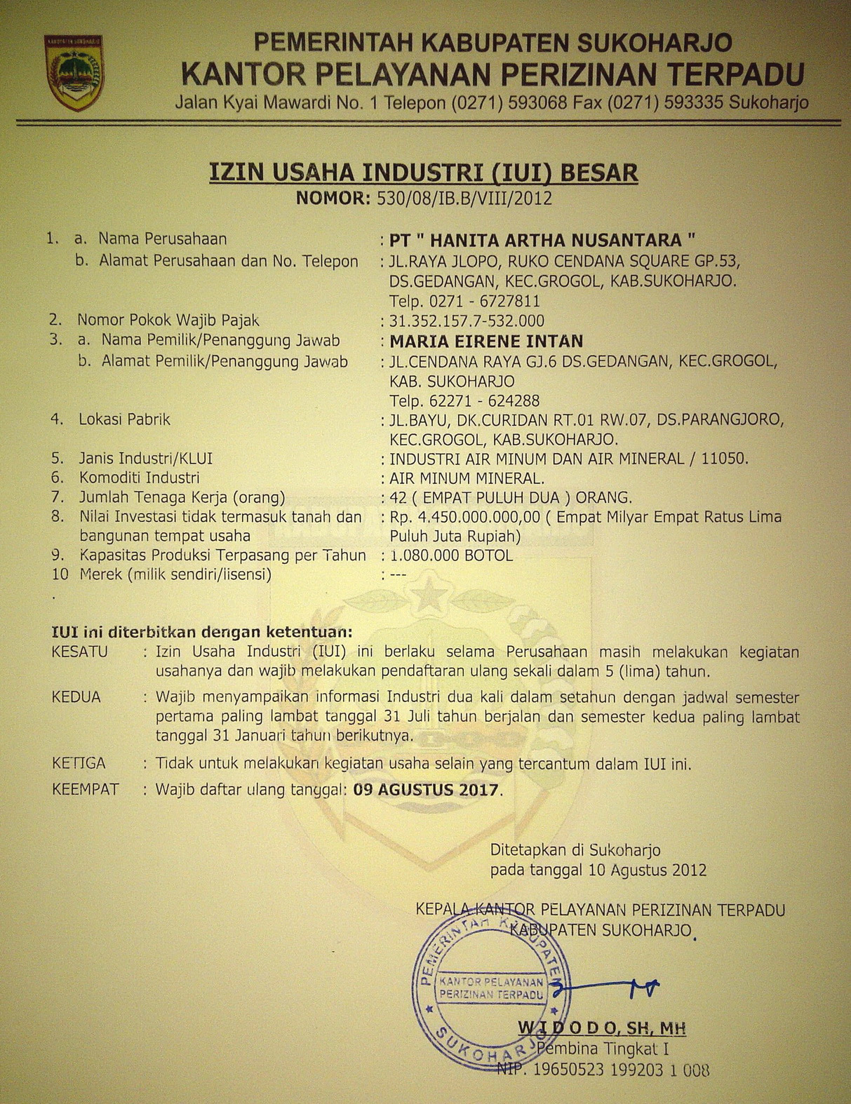 Detail Contoh Surat Izin Usaha Industri Kecil Nomer 11